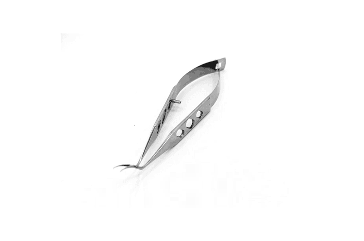 Pinça Capsulorhexis Mod. Inamura Curva Cabo Chato